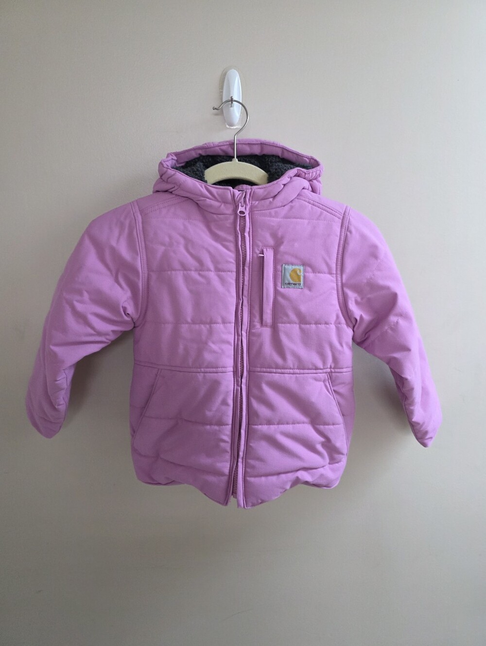Carhartt Pink Hooded Winter Coat Girls Sz XS